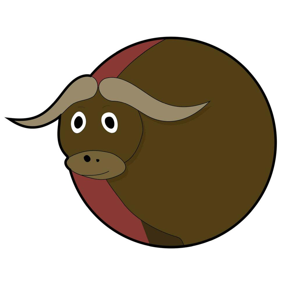 Bull head sticker icons. Ui head of yak sticker illustration vector