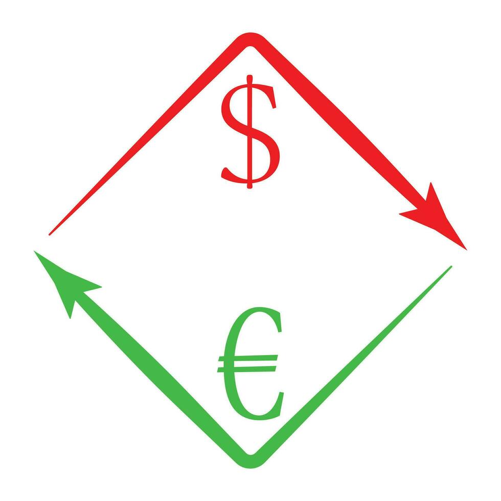 Currency exchange USD EUR. Exchange icon money, change and finance barter, give and take illustration vector