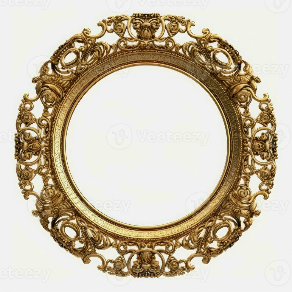 Elaborate filigree Round borders on white Background, AI Generated photo