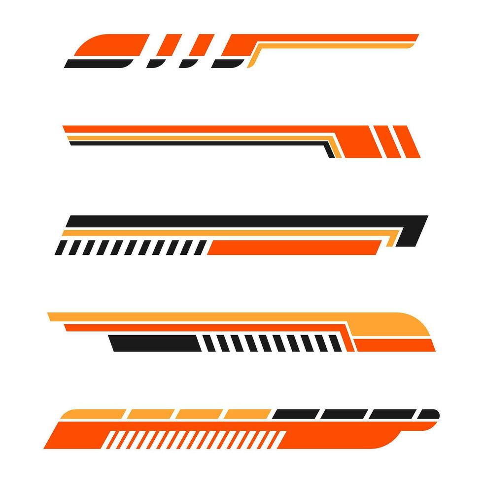 collection of racing style striped vehicle wrap vinyl sticker vector