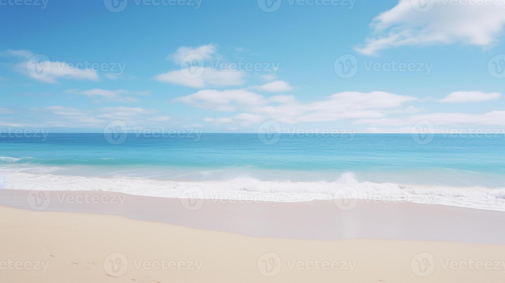 Serene beach landscape with ample space in sky and waters AI Generative photo