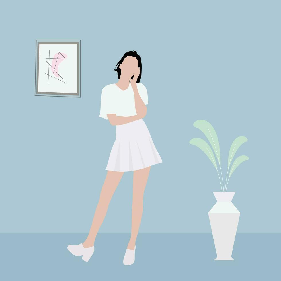 estético mujer Moda ilustración con elegante Mira vector