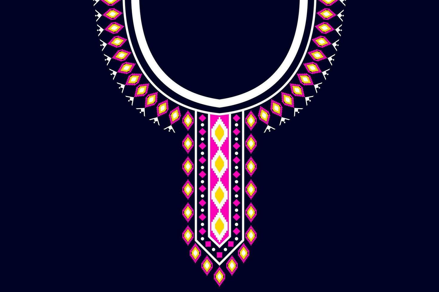 étnico collar cordón oriental modelo. azteca estilo bordado resumen vector ilustración. diseños para Moda textura, textil, tela, camisa, paño