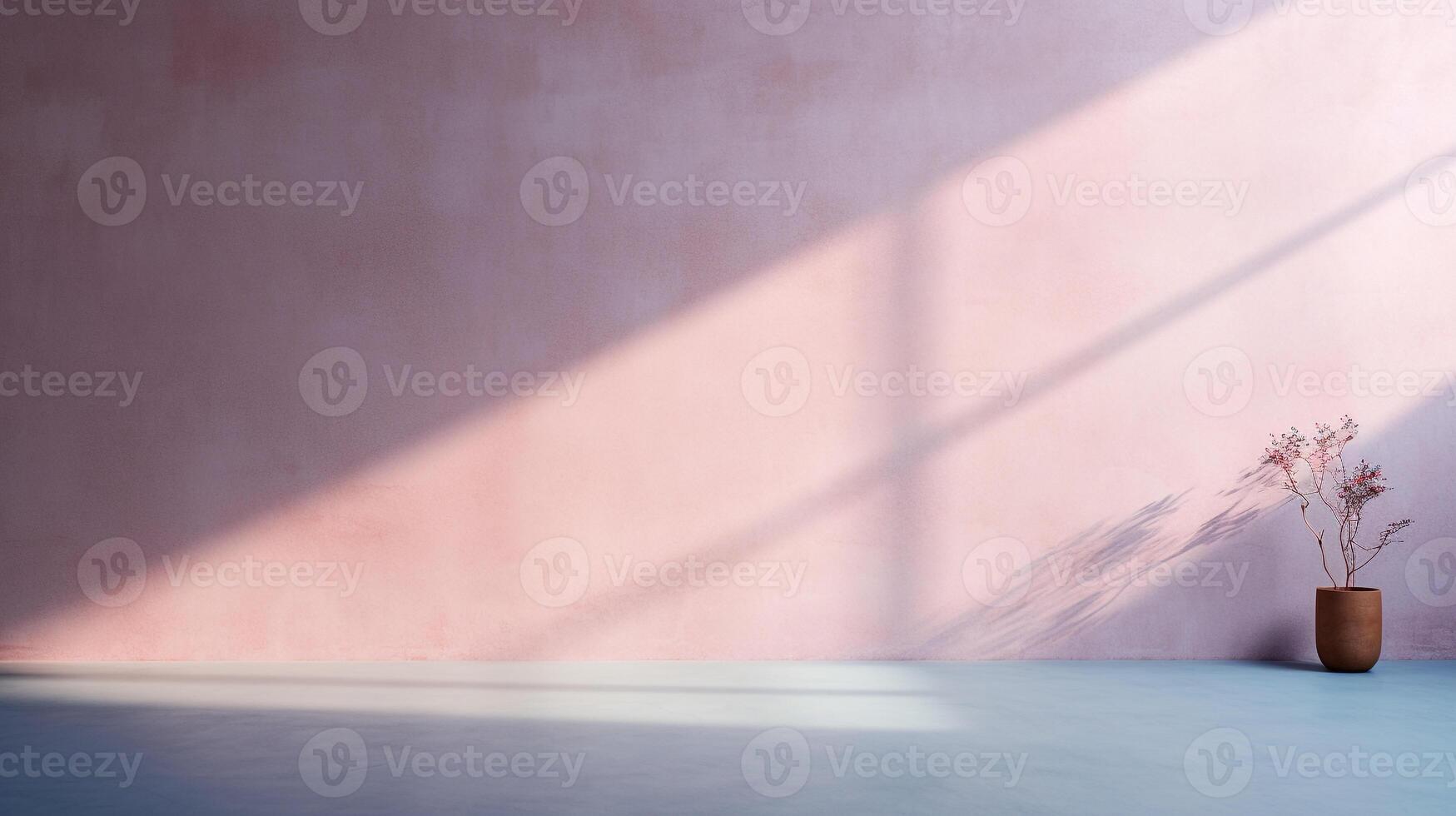 Abstract Gradient Wall in Pastel Pink and Blue with Ample Space for Text and Design Elements photo