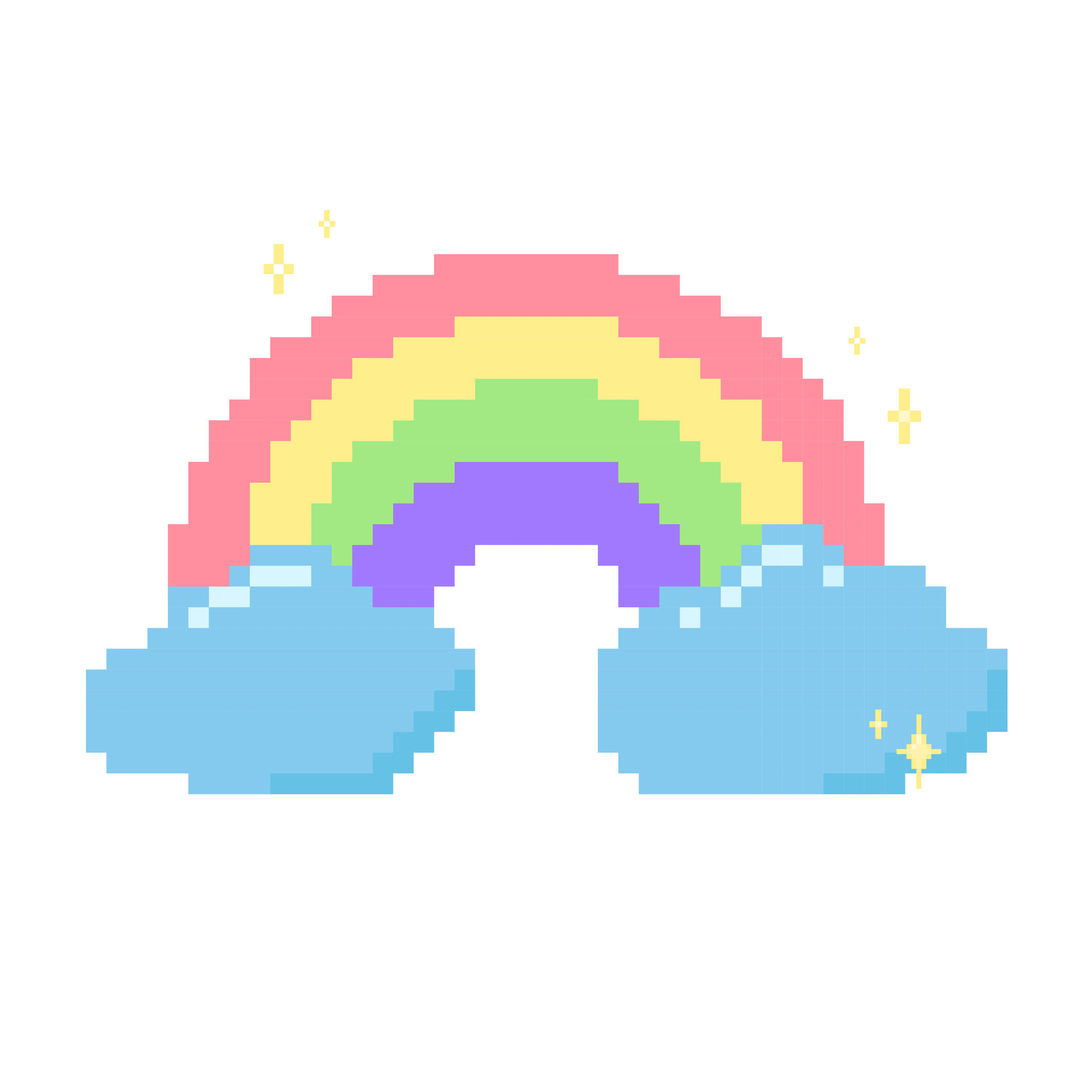 Rainbow pixel art with sparkle 28558754 Vector Art at Vecteezy