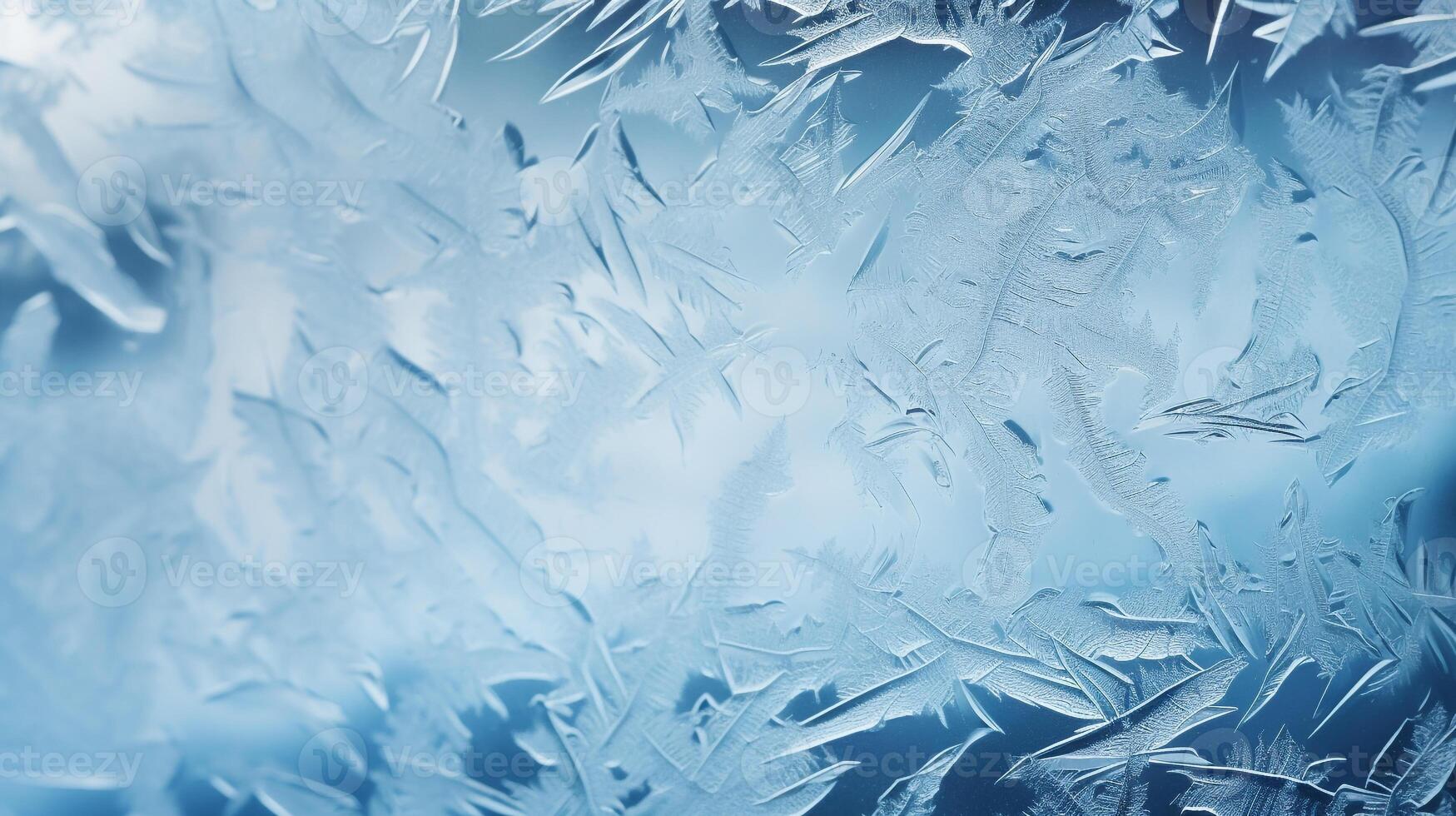 Frost Patterns on a Window Depicting Ice Crystals, Conveying a Winter Feel, Perfect for Holiday Greetings photo