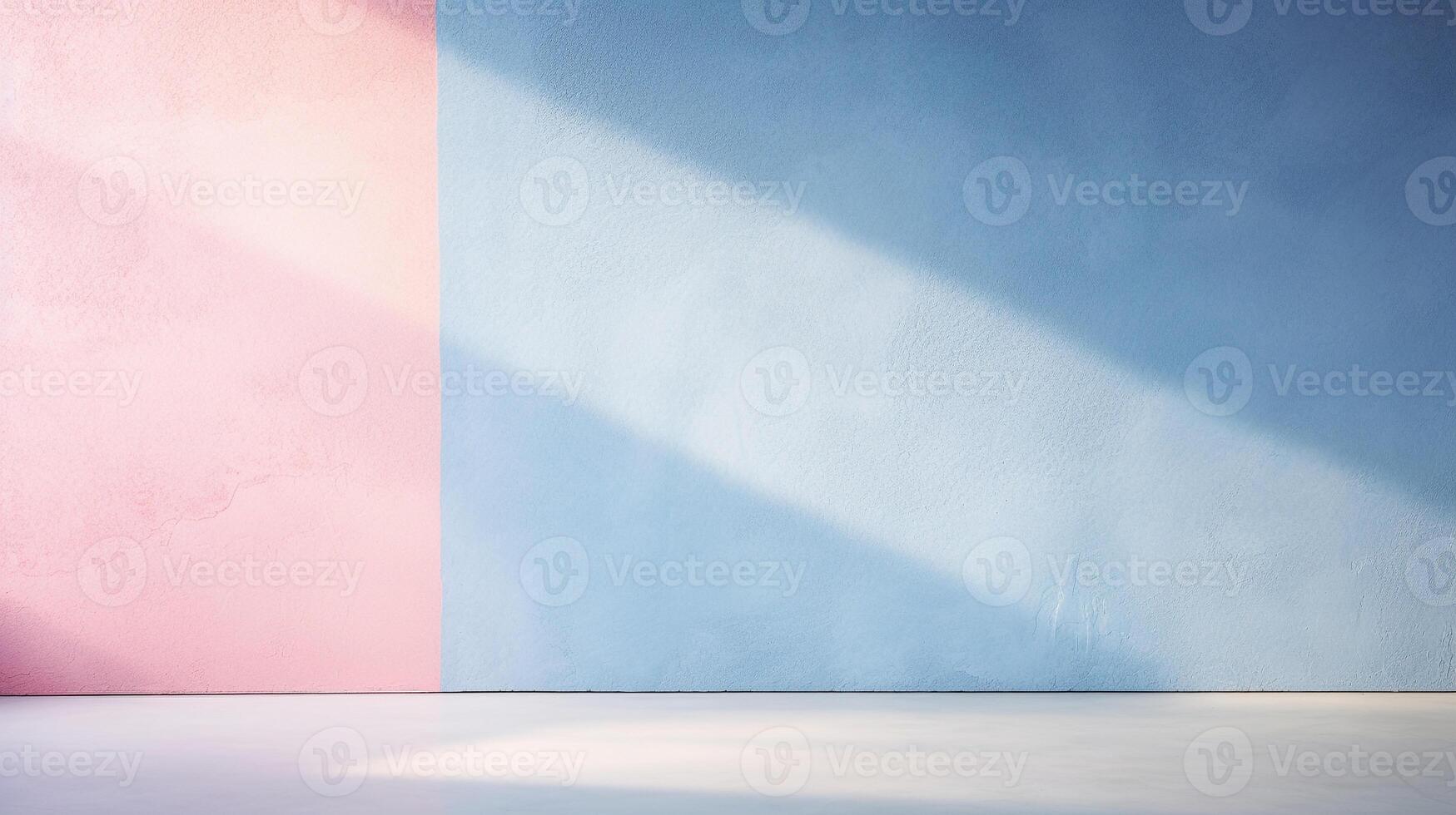 Abstract Gradient Wall in Pastel Pink and Blue with Ample Space for Text and Design Elements photo
