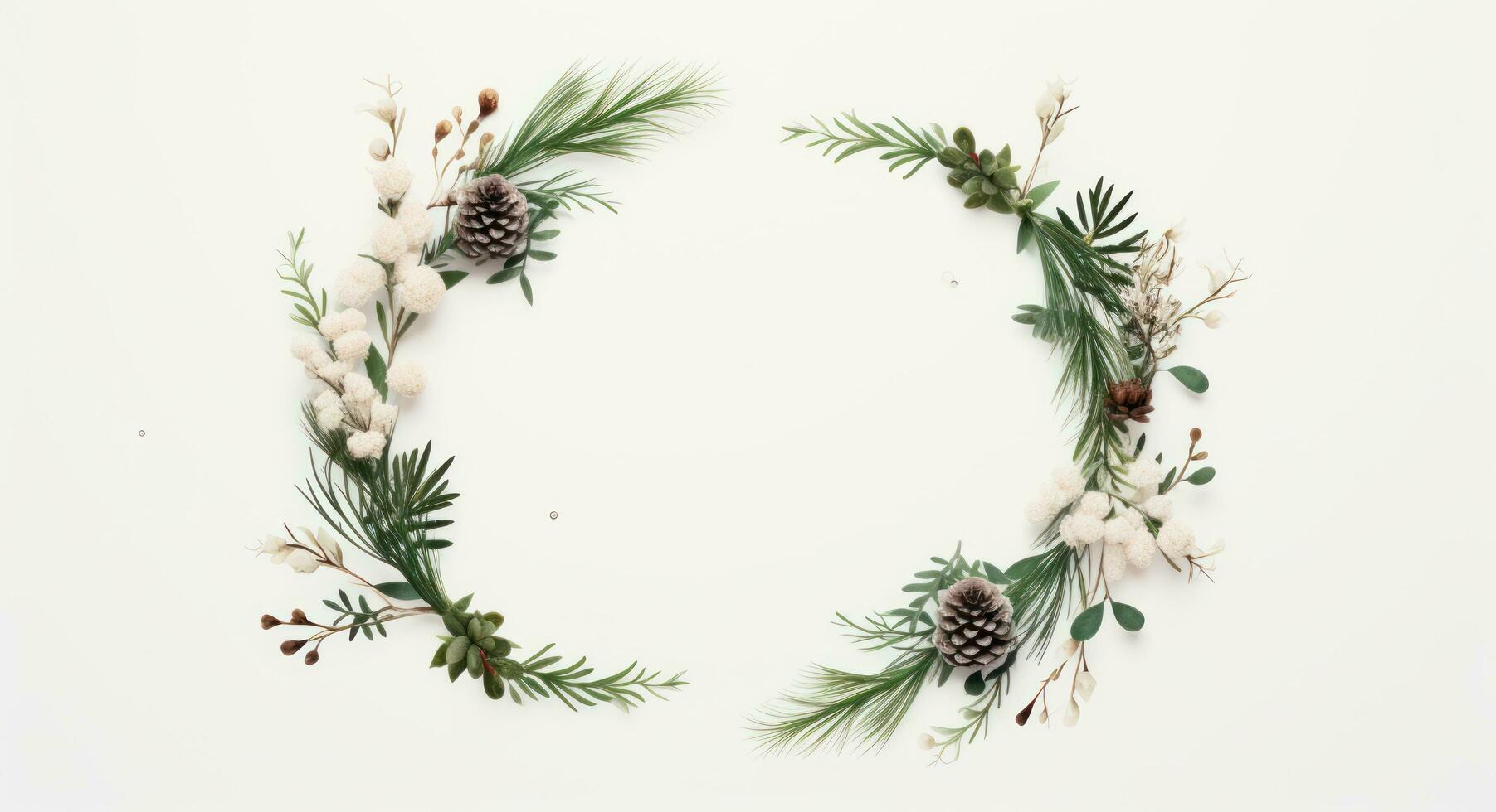 Watercolor Christmas wreath photo