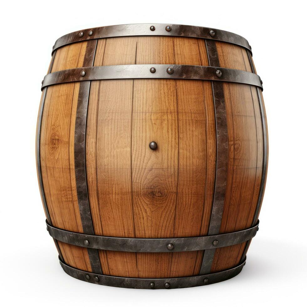 Old wooden barrel isolated photo