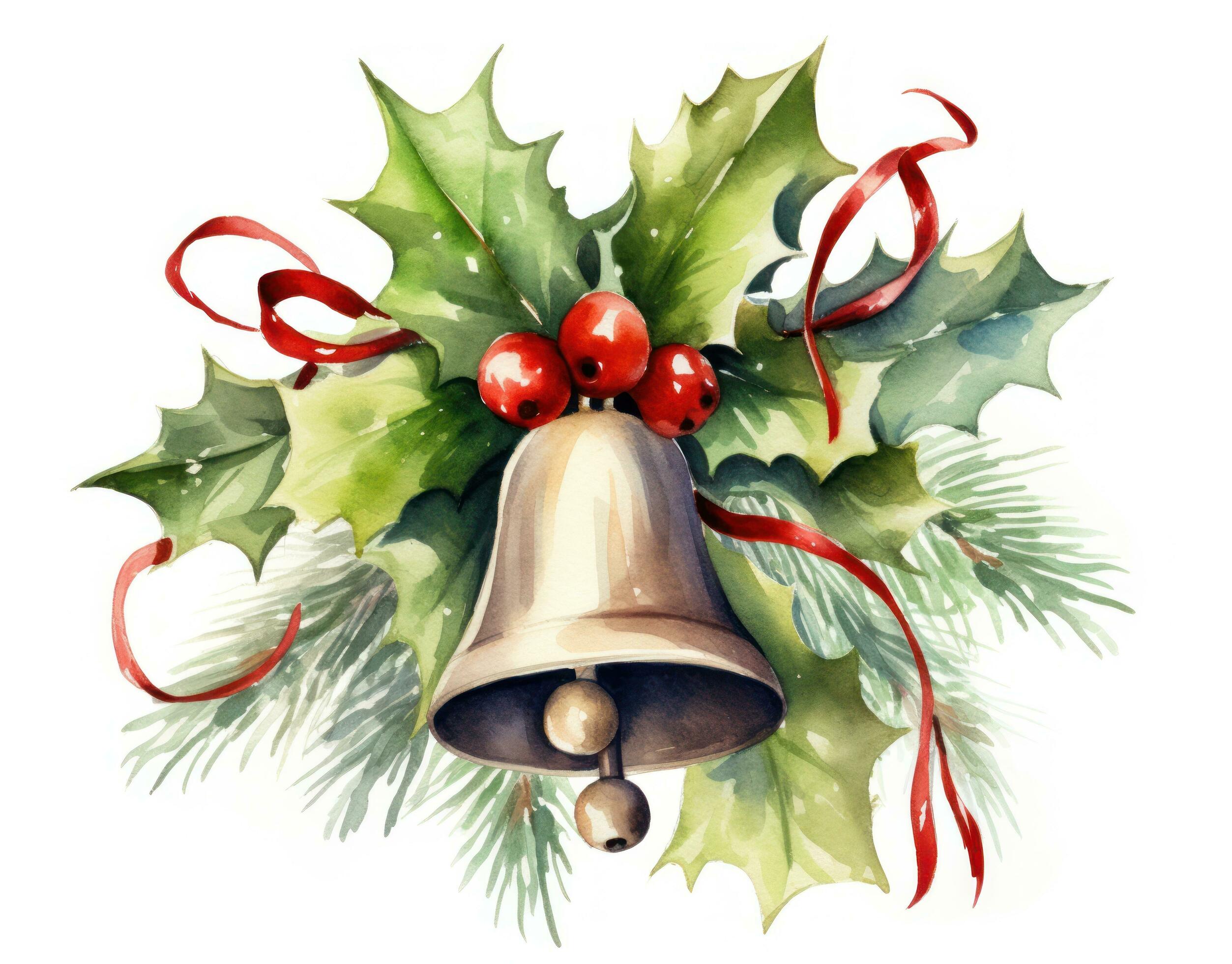 10+ Thousand Christmas Bell Watercolor Royalty-Free Images, Stock Photos &  Pictures