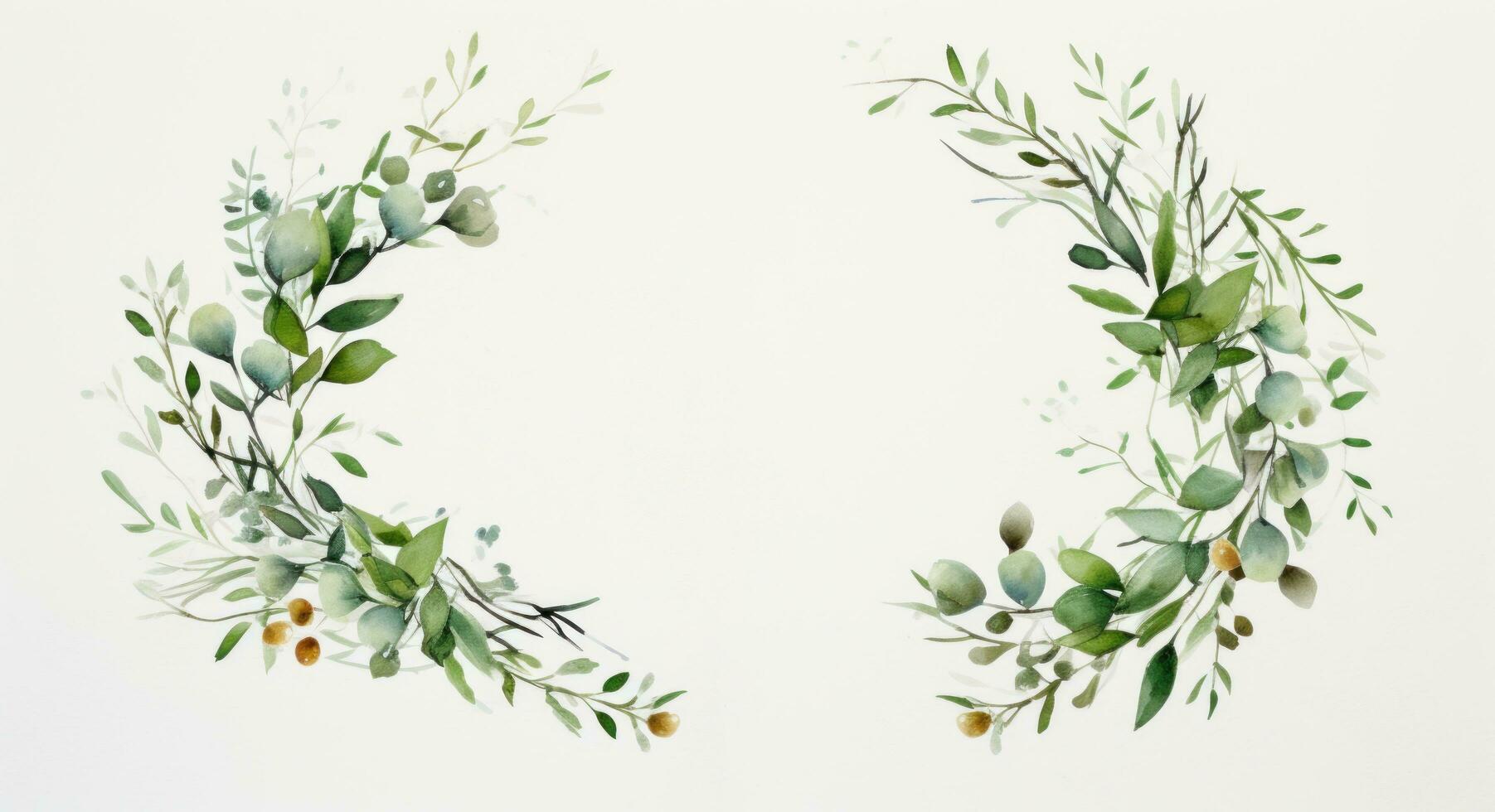 Watercolor Christmas wreath photo