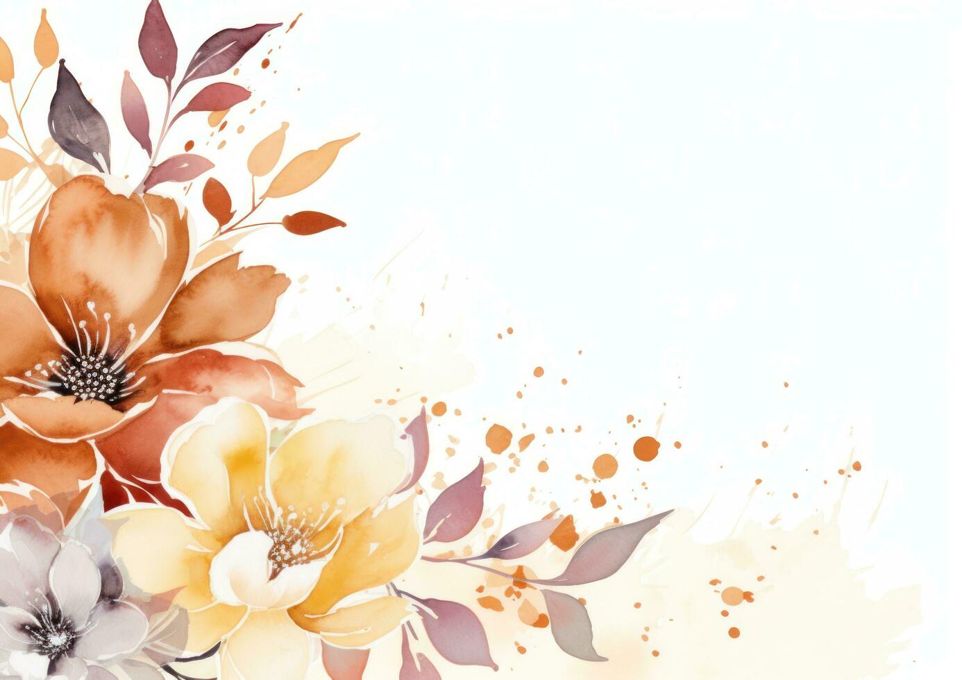 Watercolor floral background photo