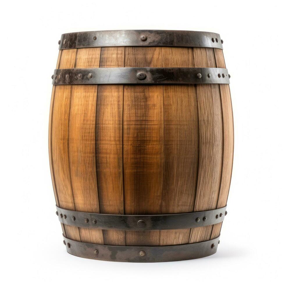 Old wooden barrel isolated photo