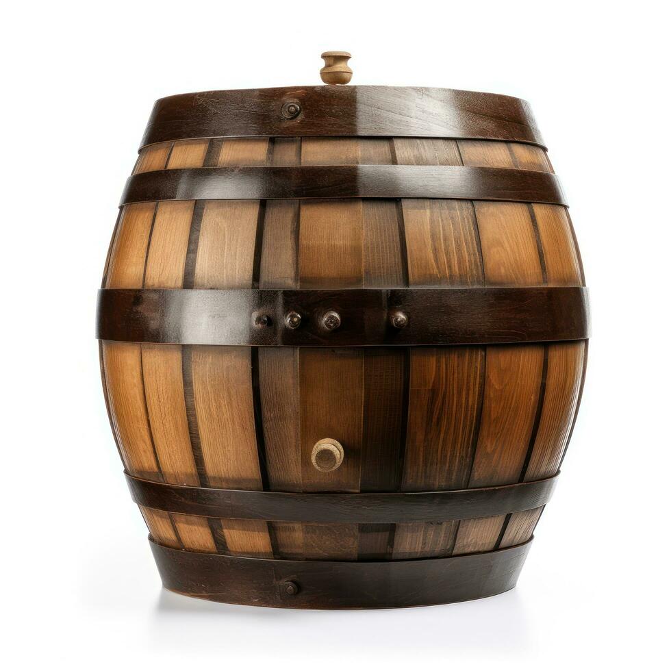 Old wooden barrel isolated photo