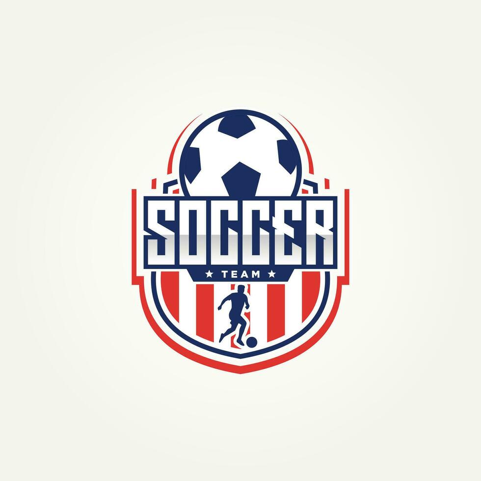 minimalista fútbol fútbol americano equipo emblema Insignia logo modelo vector ilustración diseño. sencillo moderno Deportes vestir, fútbol club, fútbol equipo logo concepto