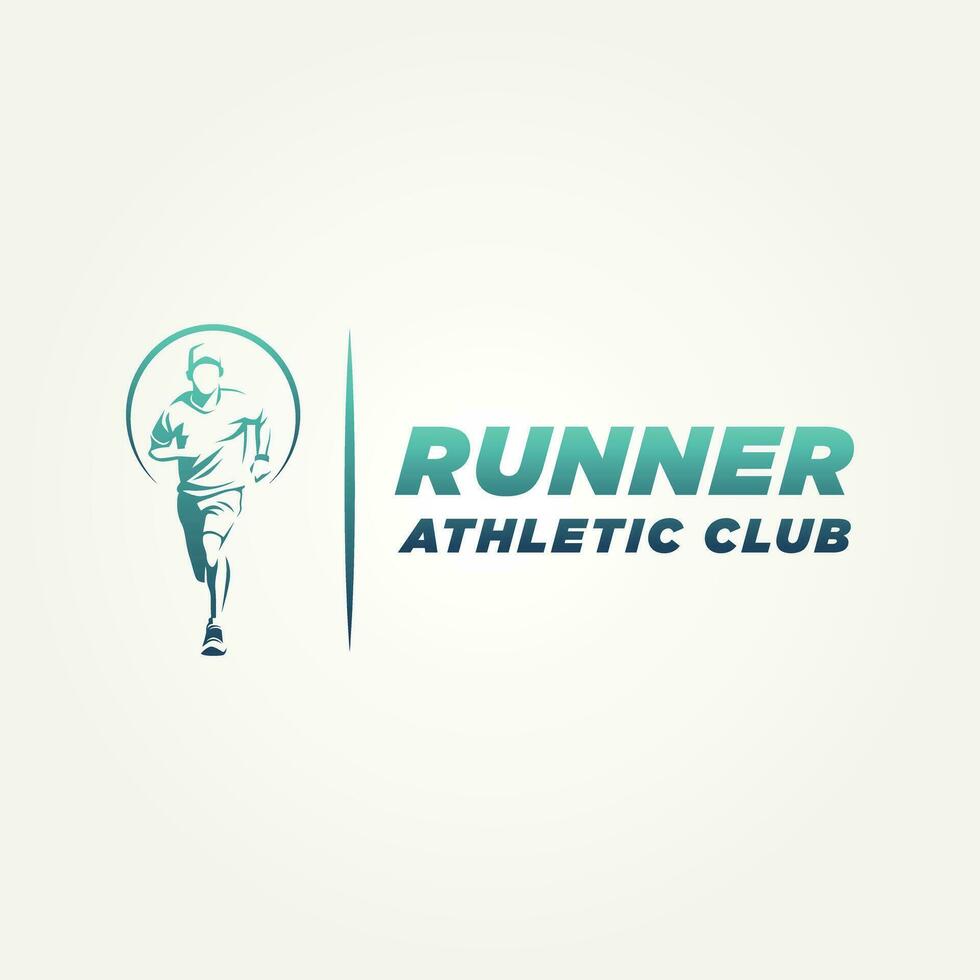 runner athletic club icon logo template vector illustration design. simple modern fitness enthusiasts, athletes, marathon runners logo concept