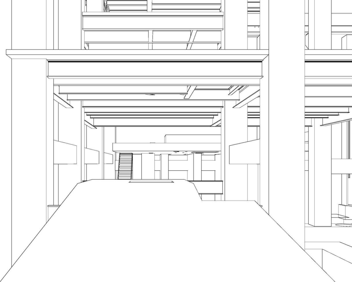 3d ilustración de industrial edificio vector