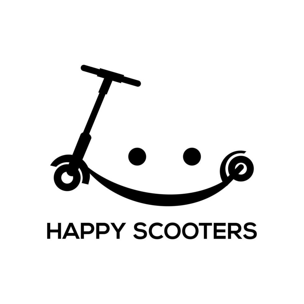 Happy scooter logo design inspiration, Design element for logo, poster, card, banner, emblem, t shirt. Vector illustration