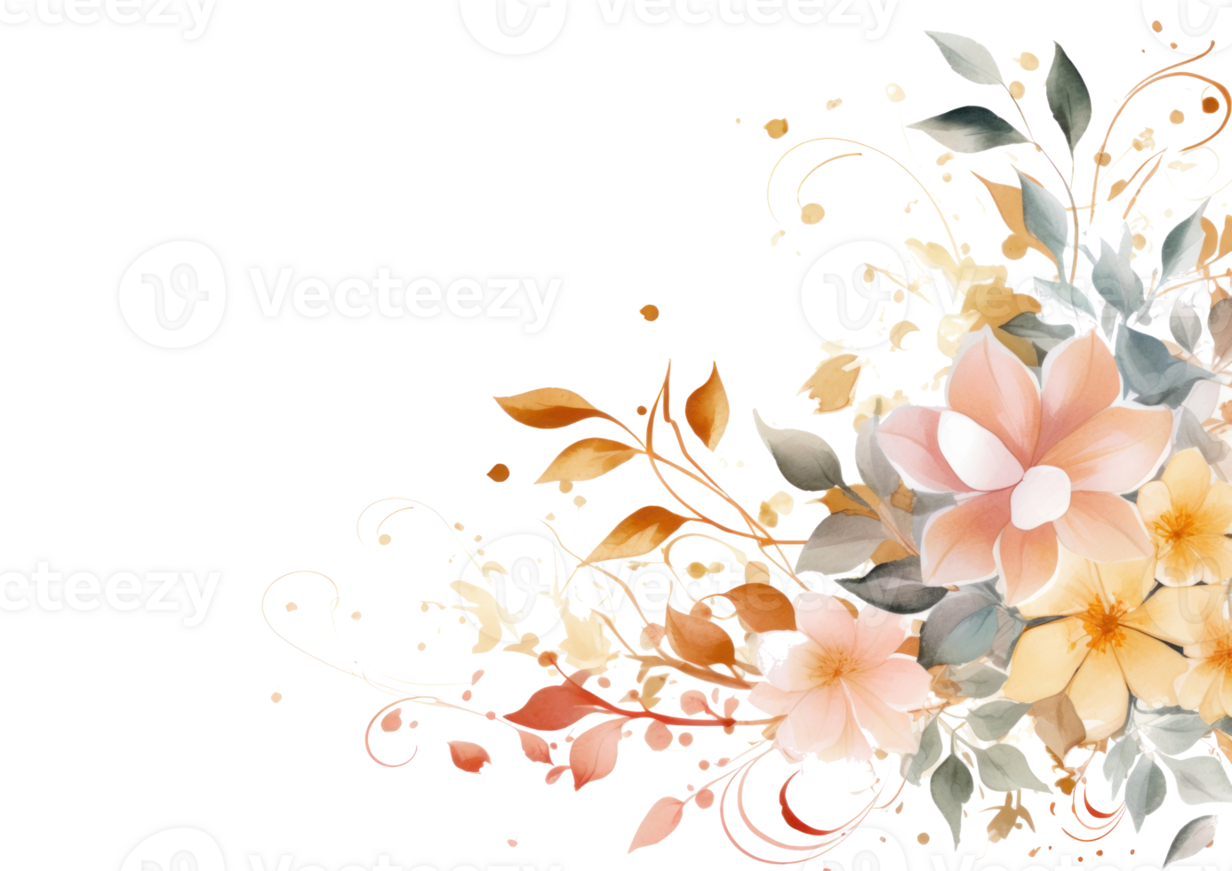 Watercolor floral background png