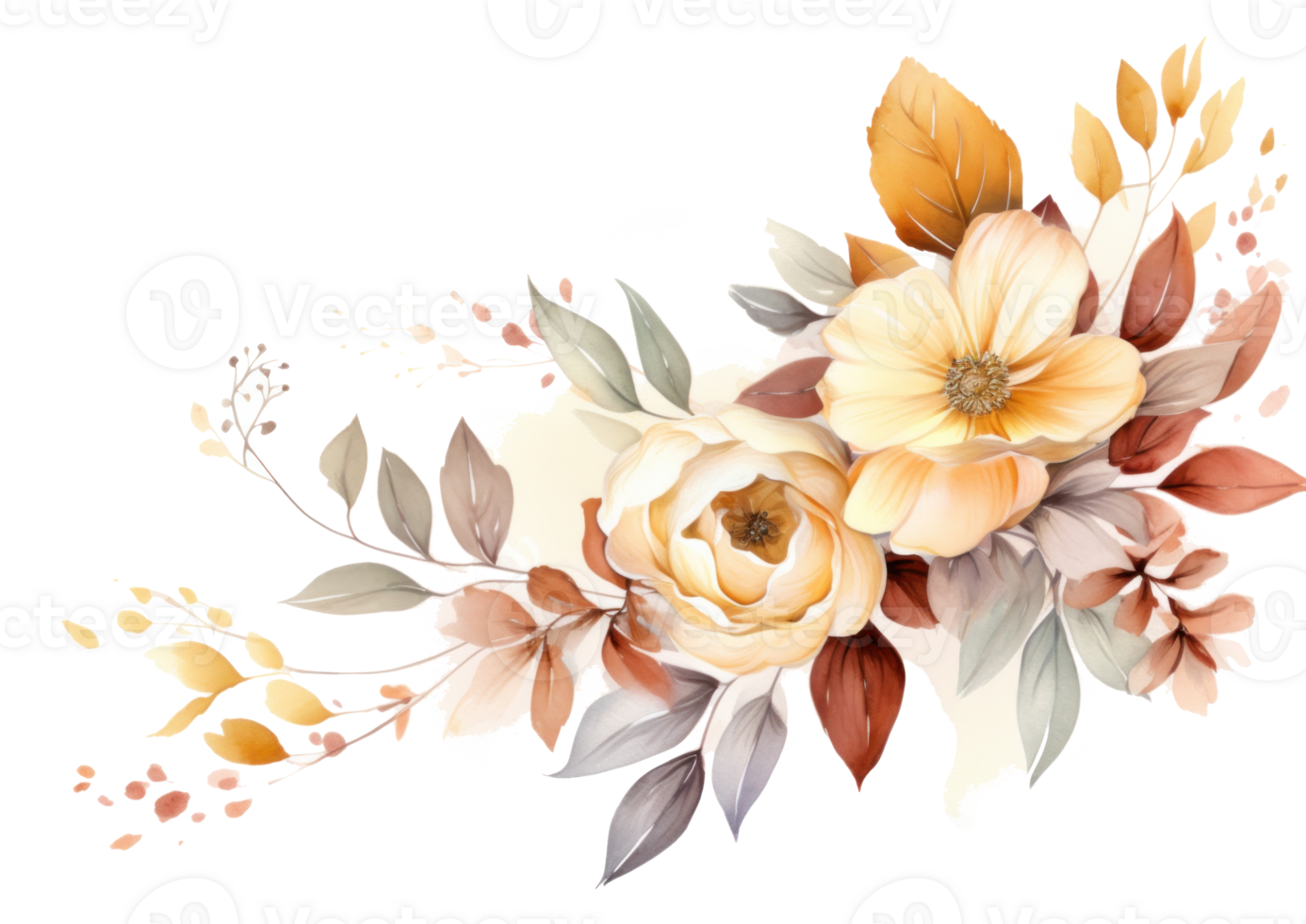 Watercolor floral background png