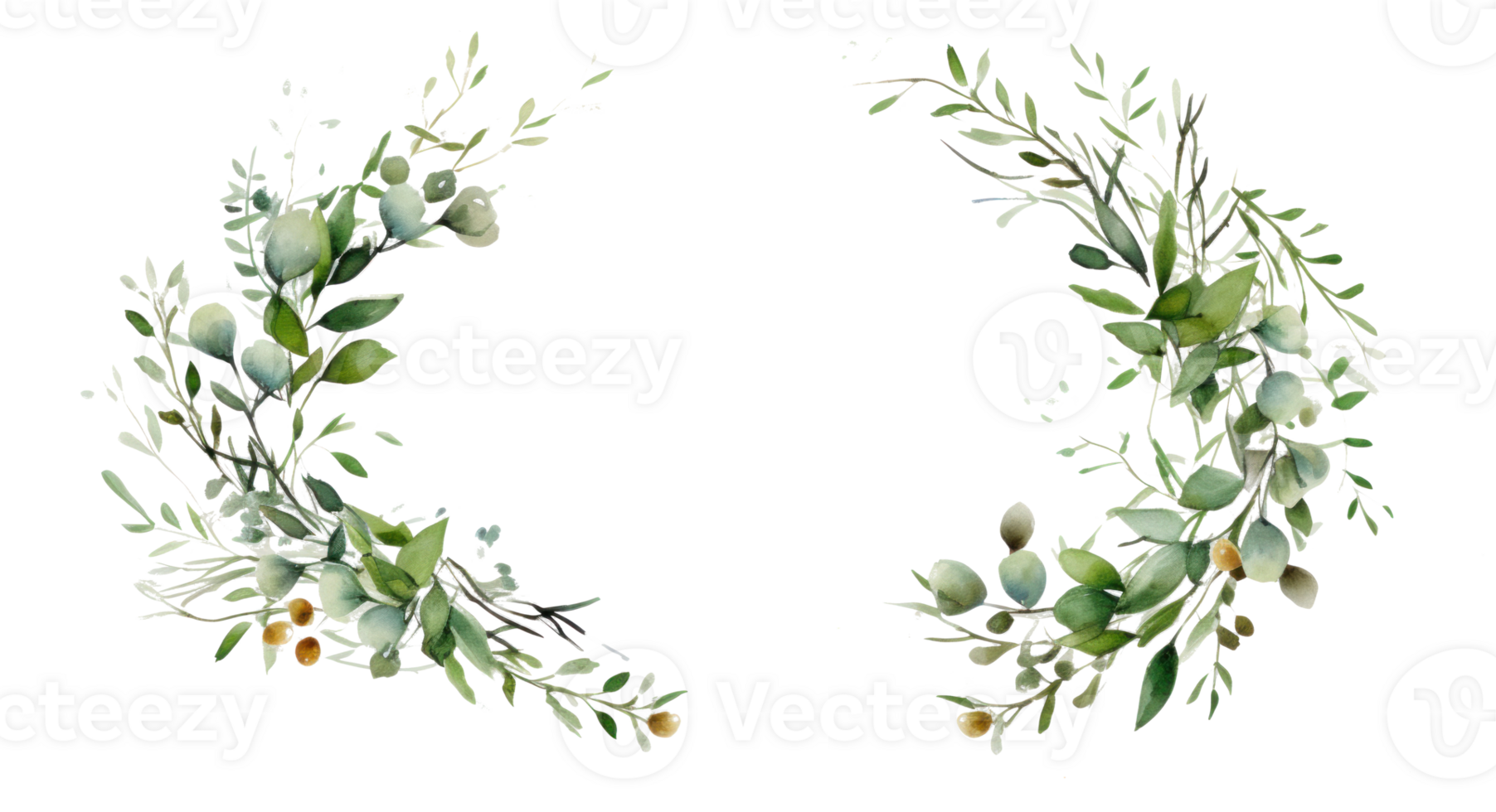 Watercolor Christmas wreath png