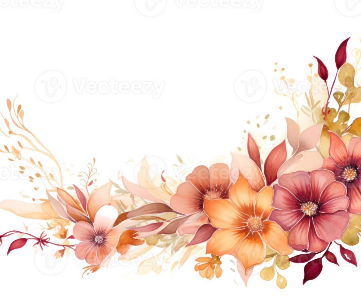 Watercolor floral background png