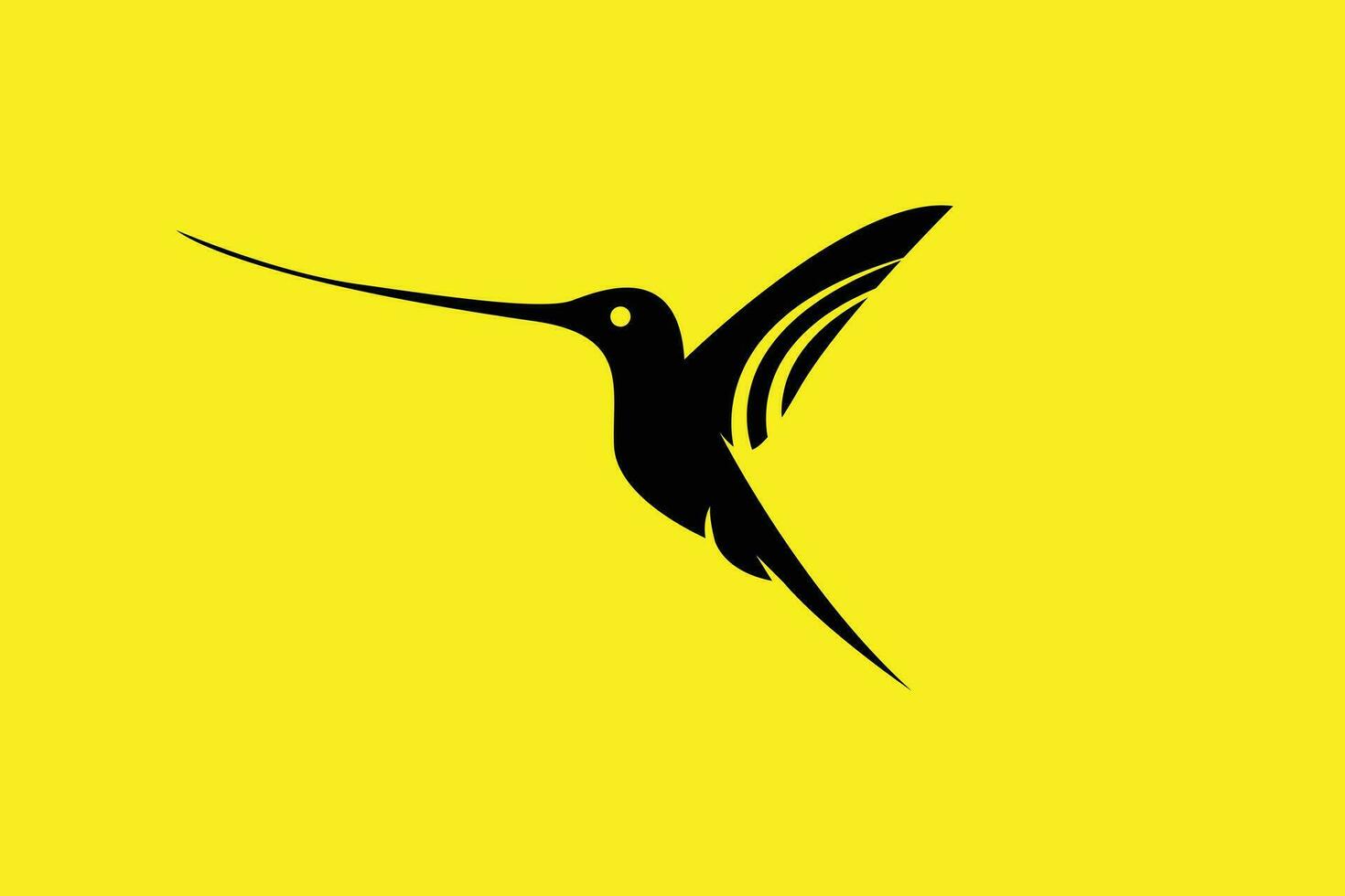 Minimal Awesome Creative Trendy Professional Hummingbird Logo Design Template On Yellow Background vector