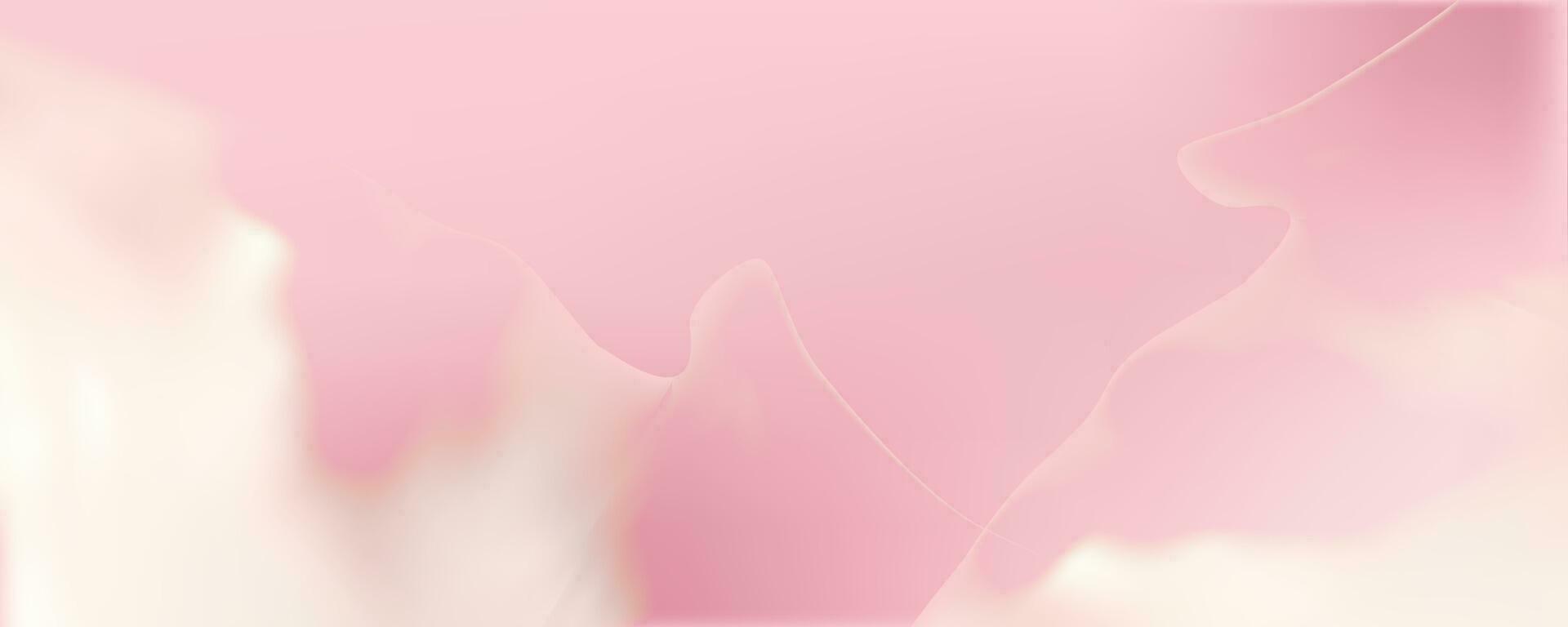 Pink spreading texture of cream, ice cream or icing. Light background of strawberry dessert, jelly or confectionery cream. vector