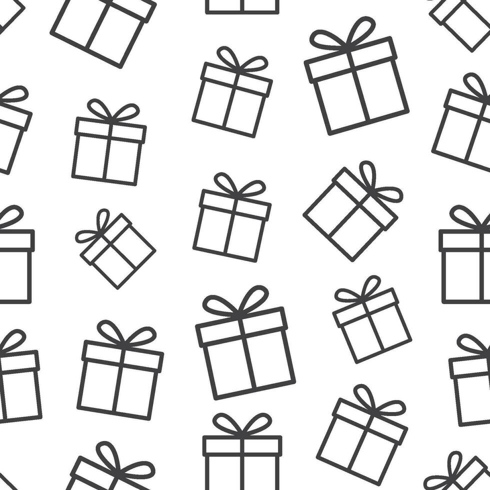 repeating pattern of black random gift icons on transparent background suitable for decorating your design vector