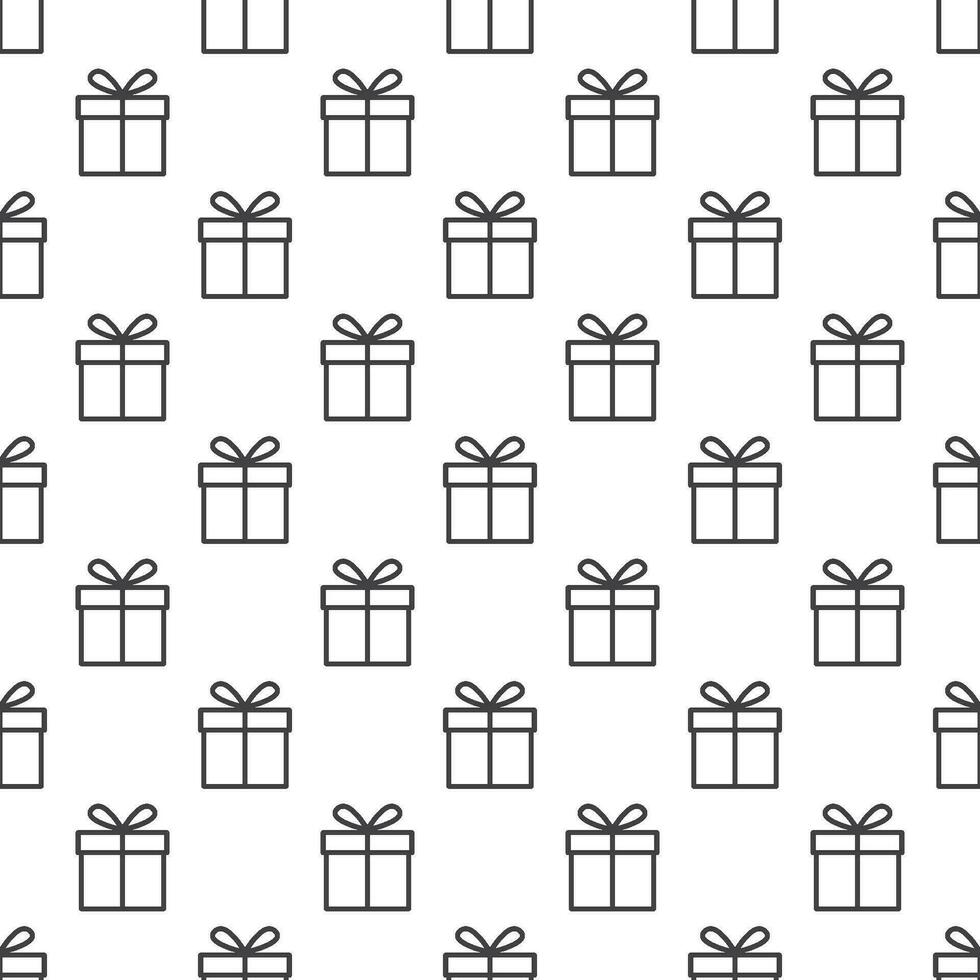 gift icon repeating pattern in black on transparent background suitable for decoration of your design vector