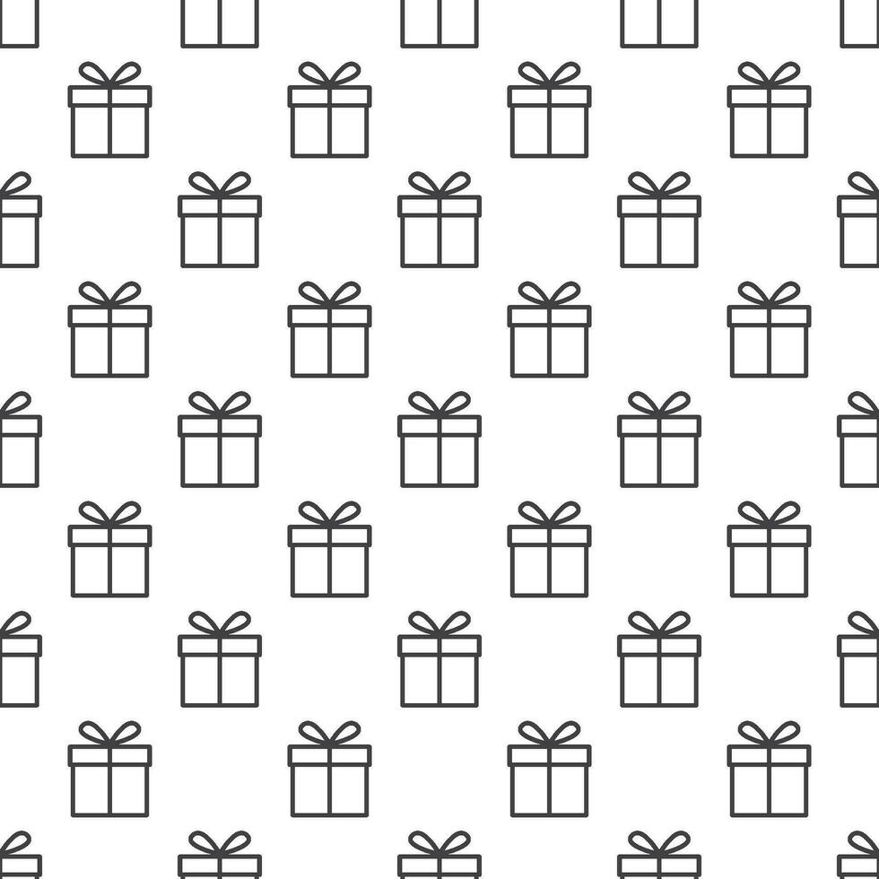 gift icon repeating pattern in black on transparent background suitable for decoration of your design vector