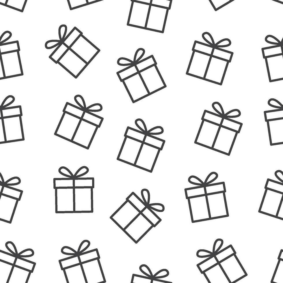 black large and small random gift icon repeating pattern on transparent background suitable for decoration of your design vector