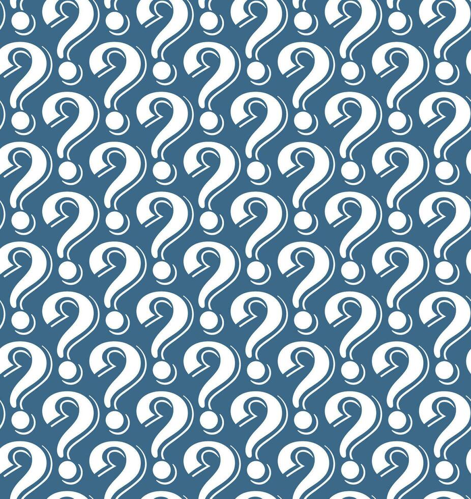 el modelo de repitiendo blanco pregunta marcas con un azul antecedentes es adecuado para productos con un misterioso impresión tal como un misterio caja vector