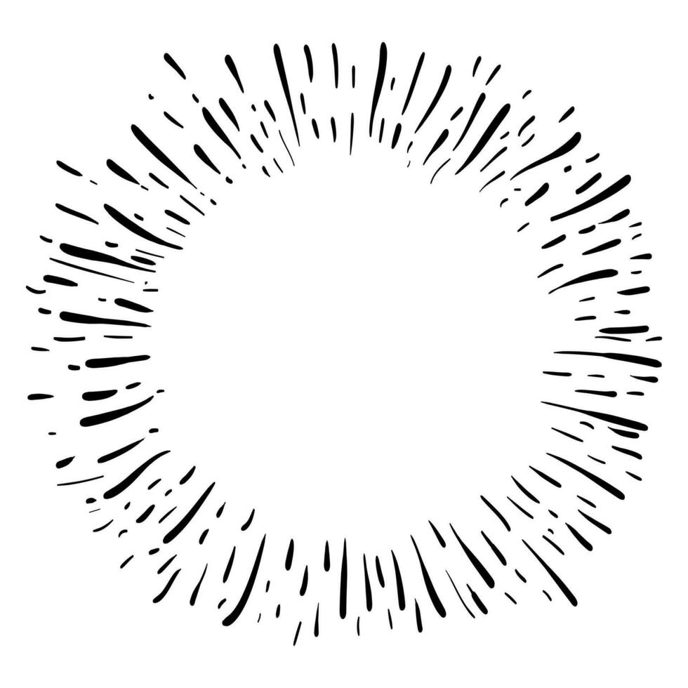 starburst or sunburst hand drawn. doodle design element. vector illustration