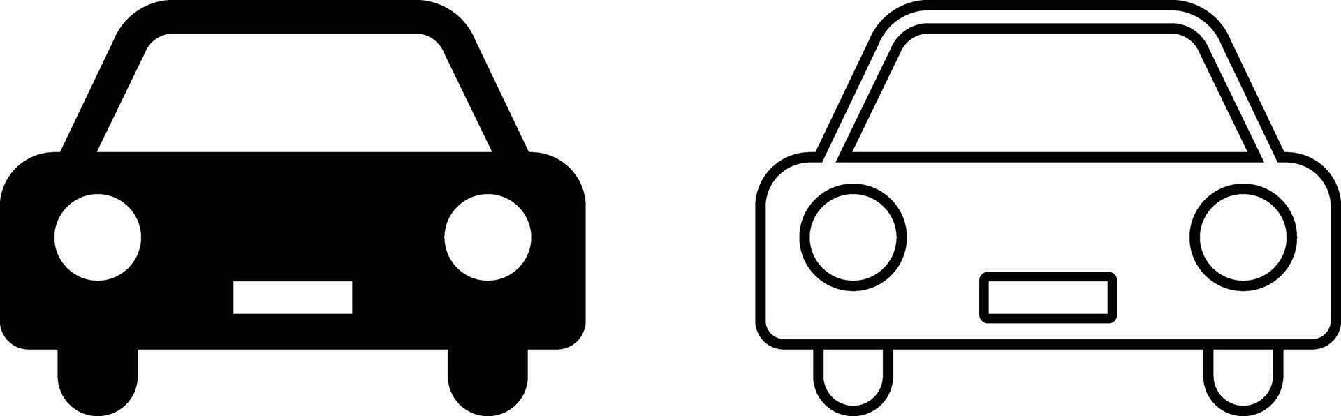 Car icon set vector in two styles isolated on white background