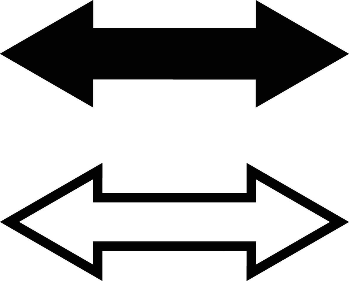 doble flecha icono conjunto vector en dos estilos aislado en blanco antecedentes . dos lado flecha icono conjunto