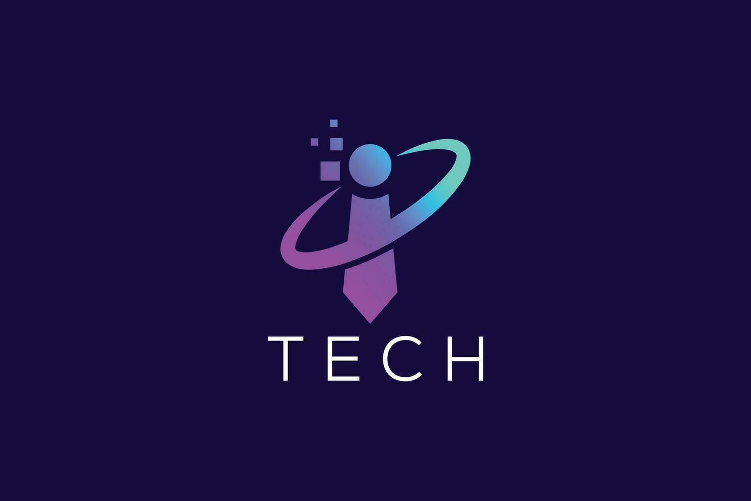 Trendy and Professional Colorful letter i Tech logo design vector template