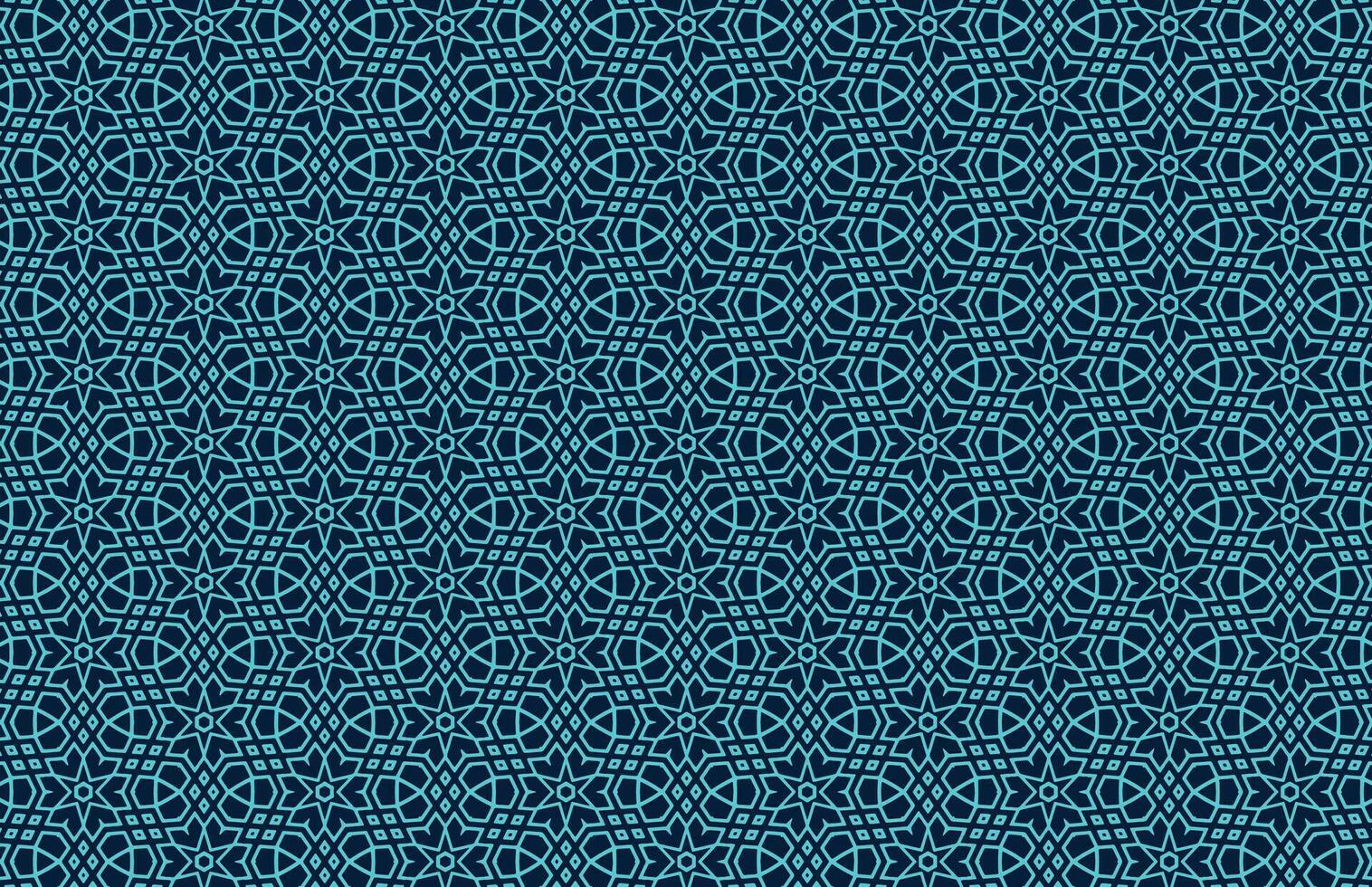 Arabic Islamic geometric blue fabric pattern vector