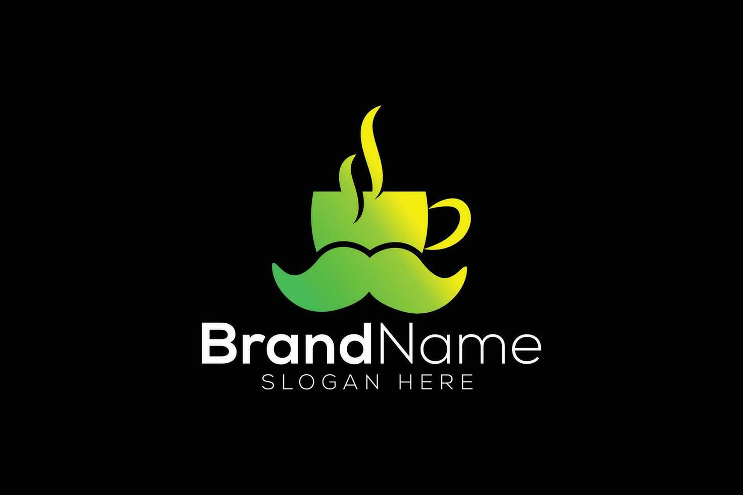 Trendy and minimal Mr tea or mustache tea vector logo design