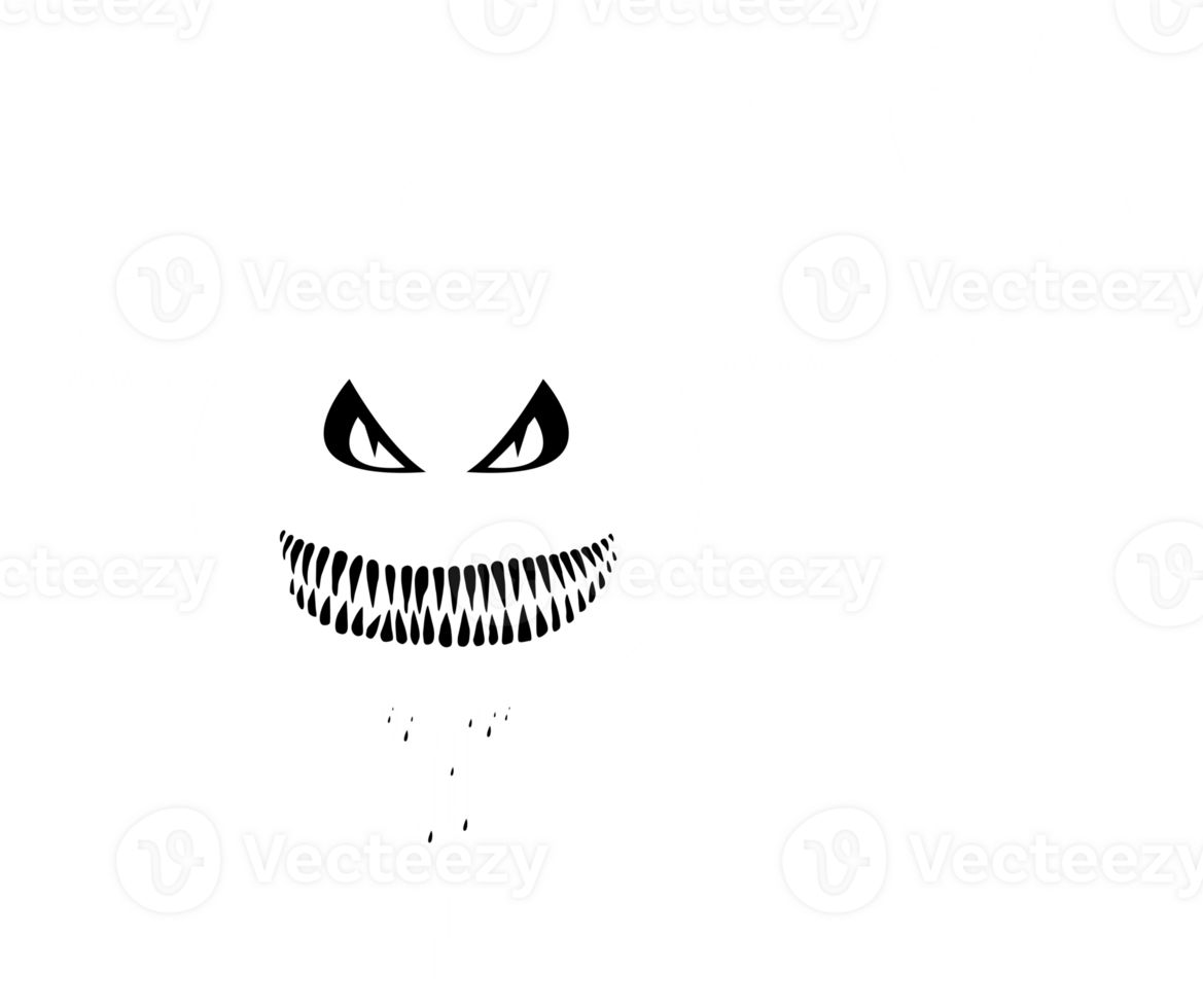 Scary Bloody Pumpkin with Handsaw on the Head, can use for Sign, Symbol, Art Illustration and Halloween Theme Poster Design. Format PNG