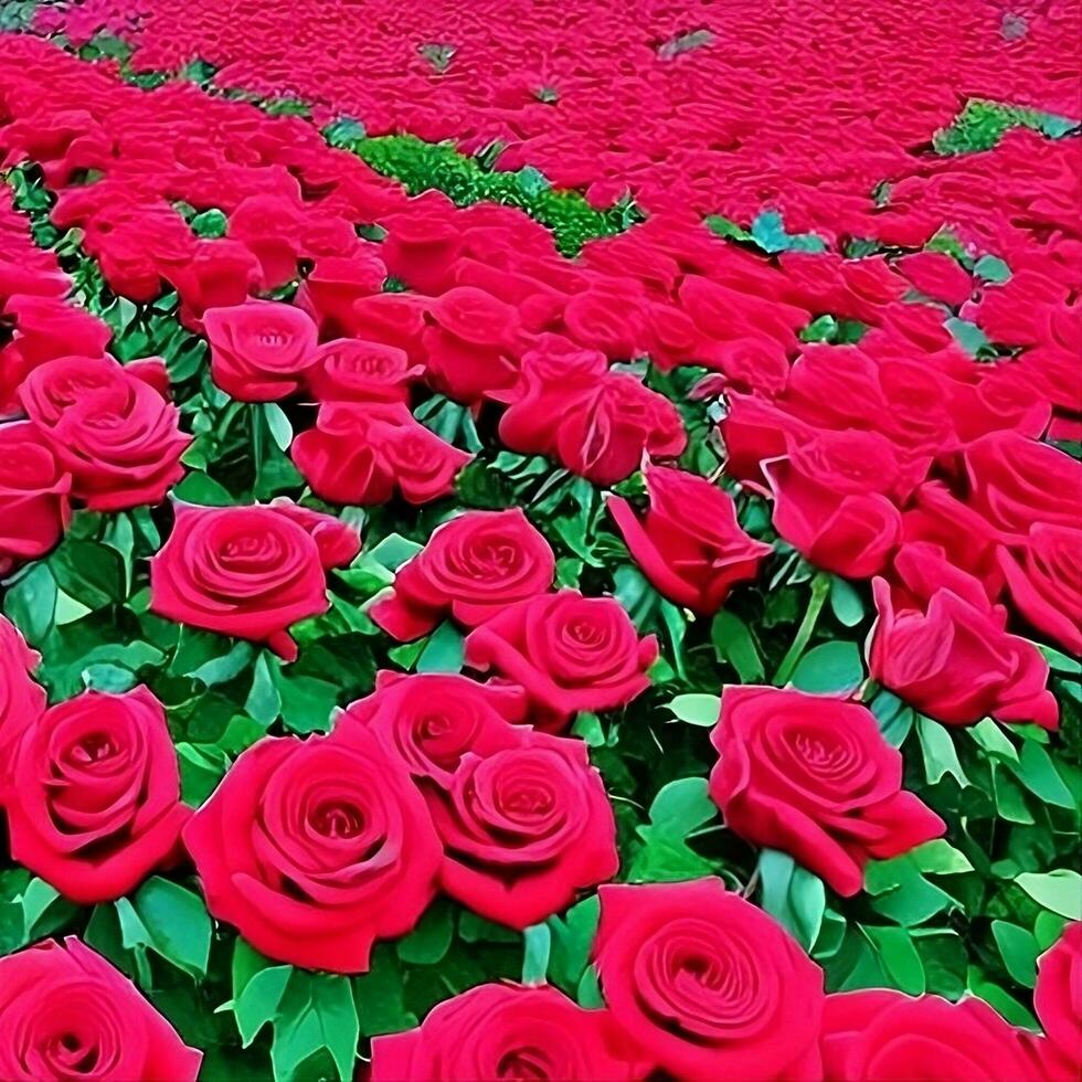 red roses garden photo
