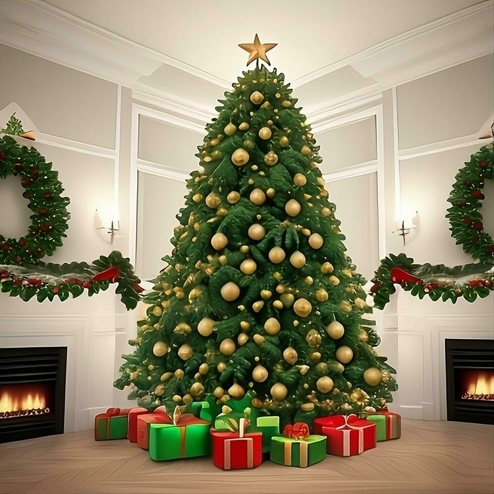 christmas tree with gifts photo