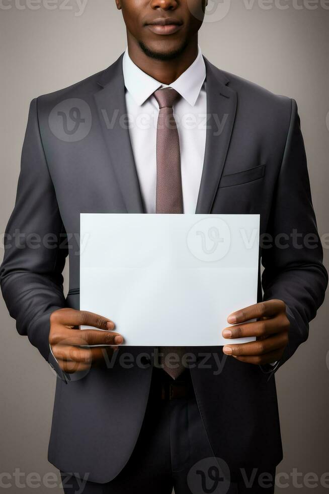 un blanco papel con un blanco aislado antecedentes es siendo descrito sucintamente foto