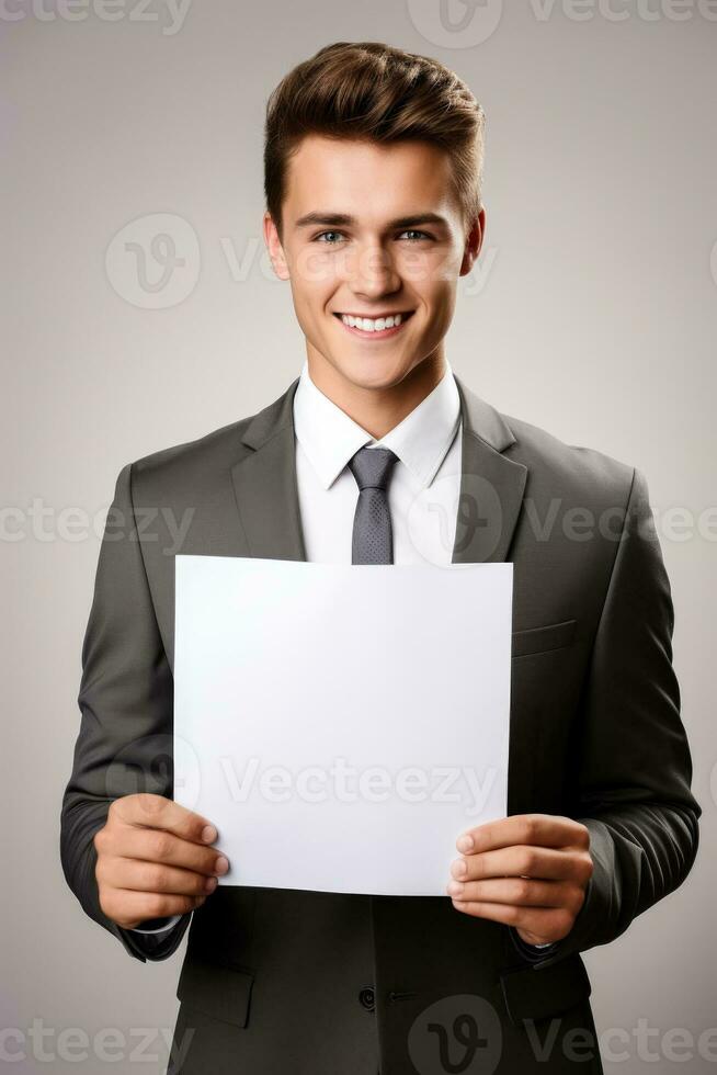 A white paper with a white isolated background is being described succinctly photo