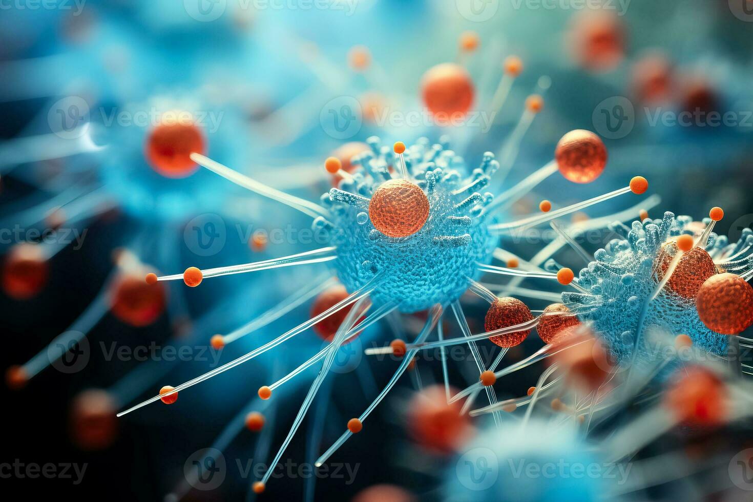 Antibodies bind to receptors on human cells photo