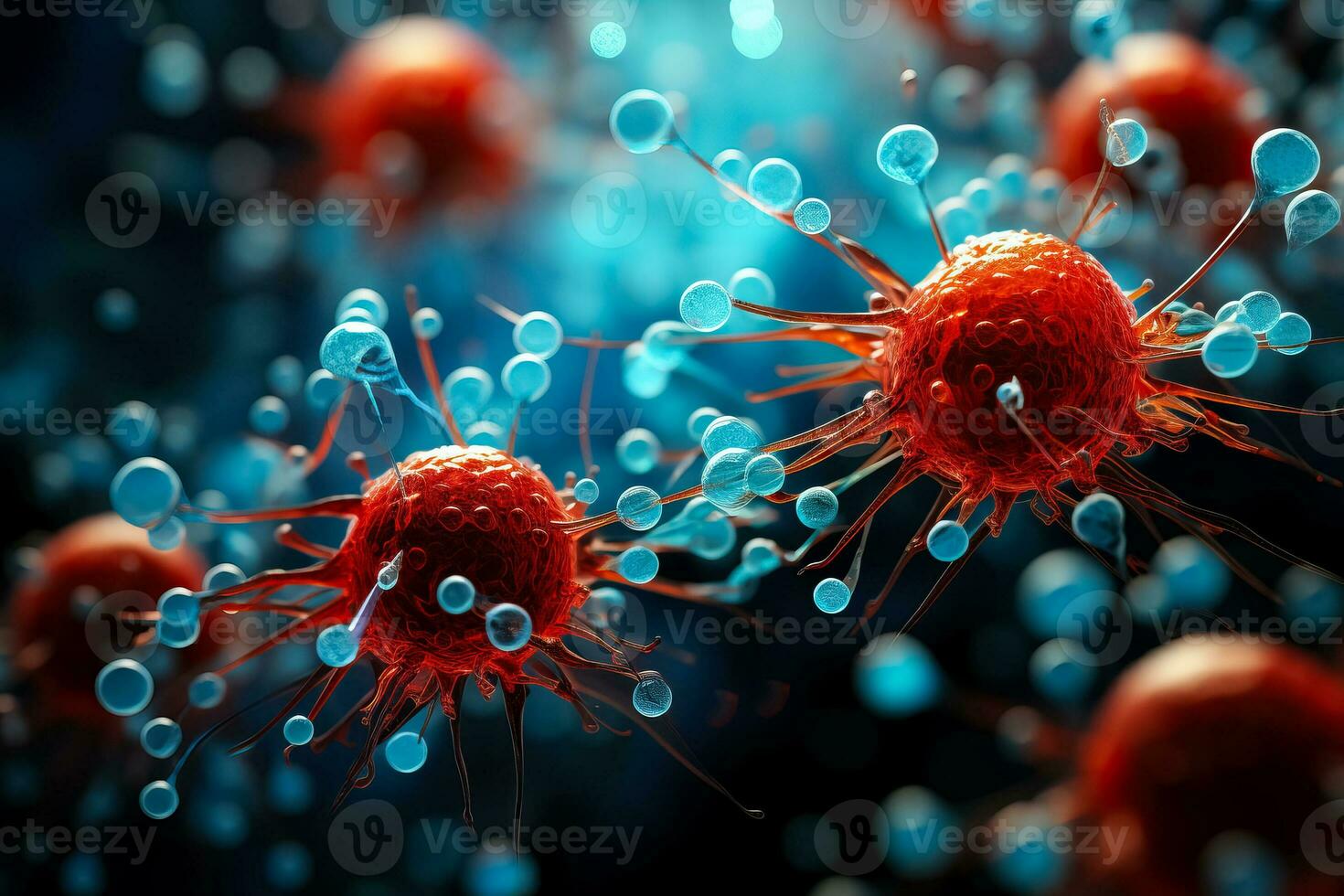 Antibodies bind to receptors on human cells photo