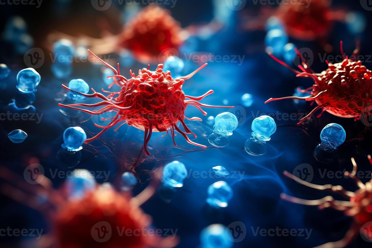 Antibodies bind to receptors on human cells 28560518 Stock Photo at Vecteezy