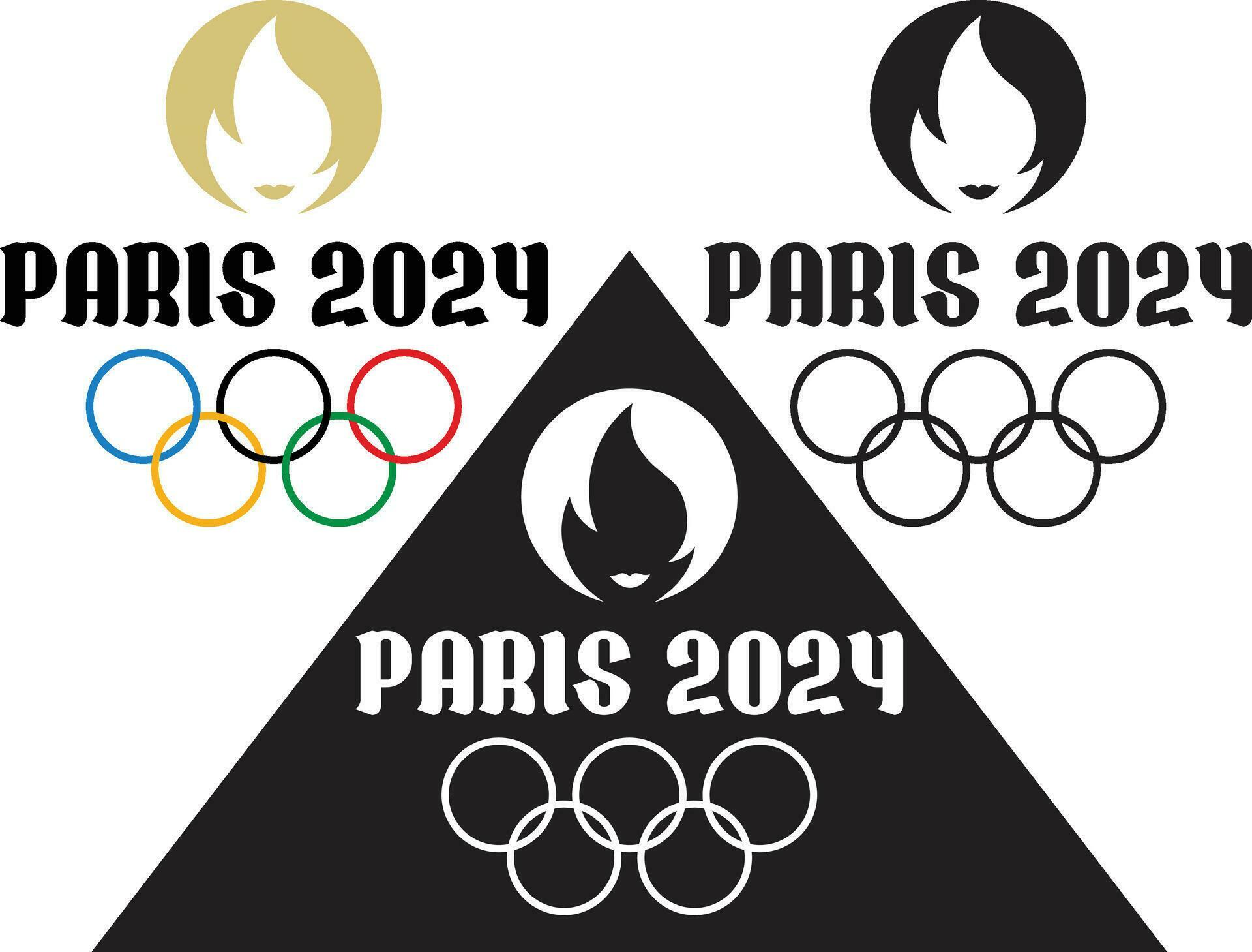 Paris 2024 Olympic Games Official symbol Logo abstract design vector