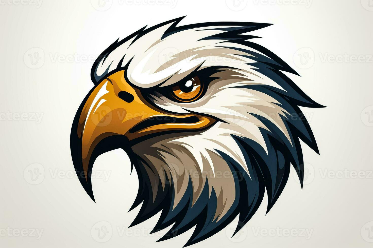 Falcon and eagle mascot logo template for sports teams t-shirts or posters on white background photo