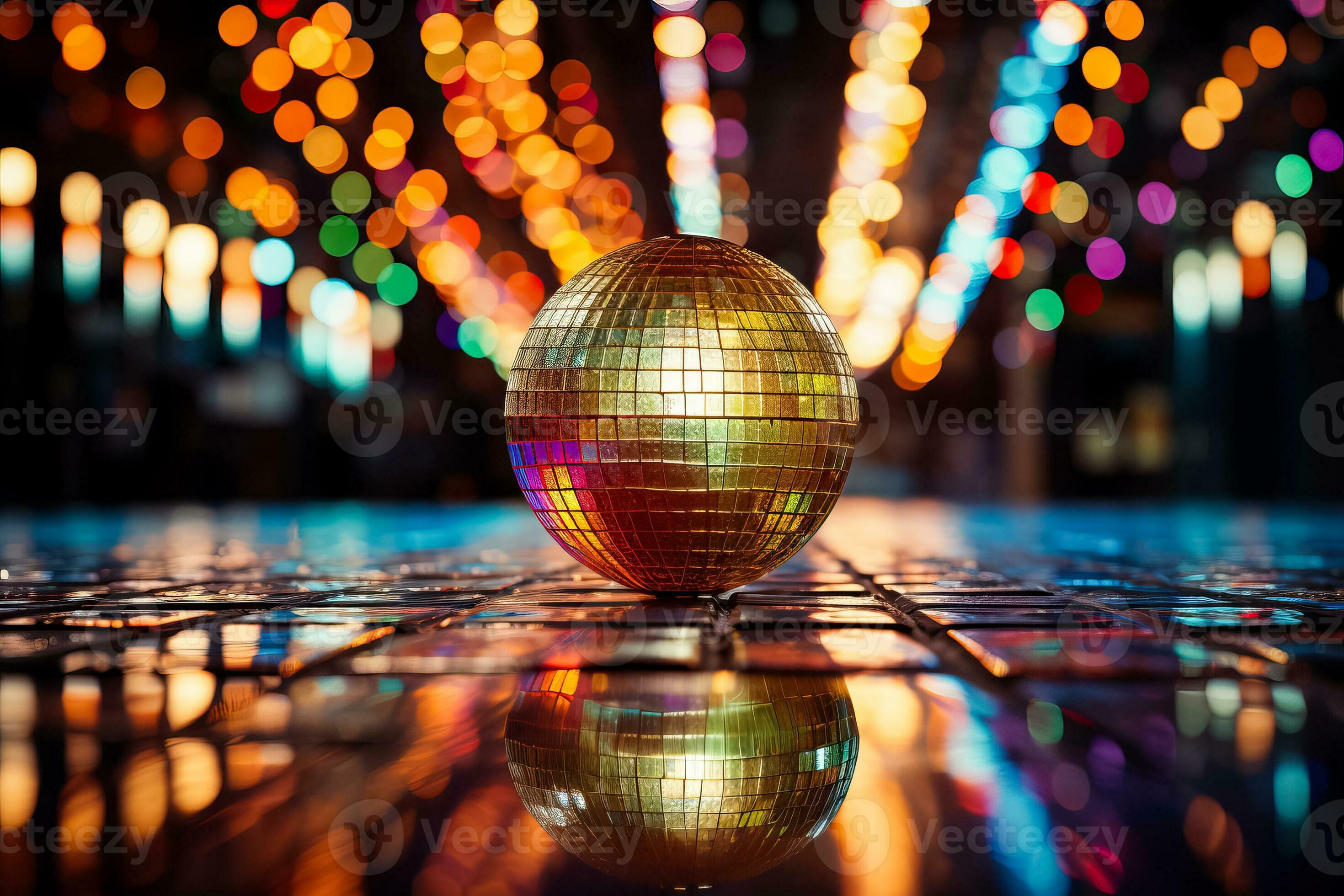 Retro background featuring a mirror ball in a vibrant and nostalgic atmosphere 28560626 Stock